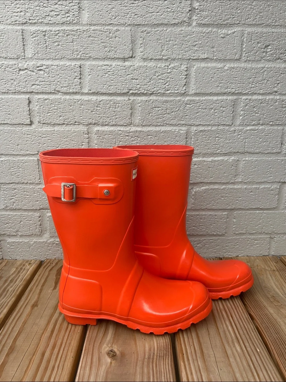 Hunter Original Short Gloss Orange Boots